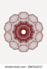 Red money style rosette. Vector Illustration. Detailed. 