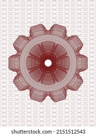 Rosette estilo dinero rojo. Ilustración vectorial. Detallado. 