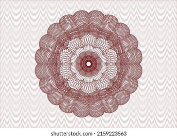 Red money style rosette. Vector Illustration. Detailed. 