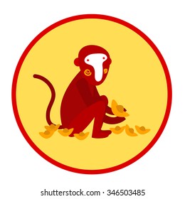Red monkey, Chinese new year 2016  zodiac