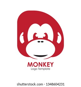 red monkey face logo template