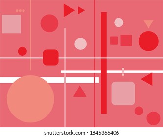 Fondo monocromo rojo con formas geométricas