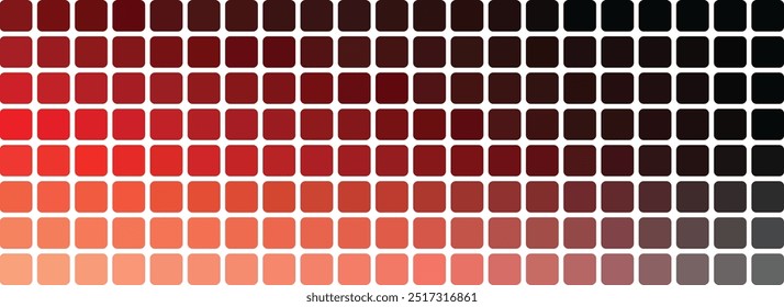red monochrome color chart with tone and shades covered color guide chart.