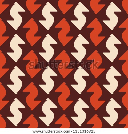 Red monochrome seamless pattern with alternating geometric shapes.
