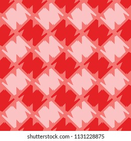 Red monochrome stylish seamless pattern with geometric shapes.
