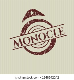 Red Monocle Distress Rubber Grunge Texture Stock Vector (Royalty Free