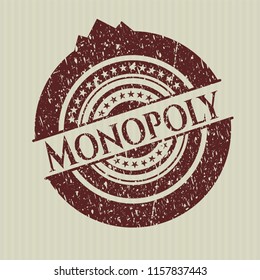 Red Monopoly distress rubber grunge stamp