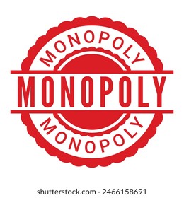 Red Monopoly isolated rubber stamp, sticker, sign vector illustration