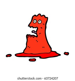 caricatura de monstruo rojo