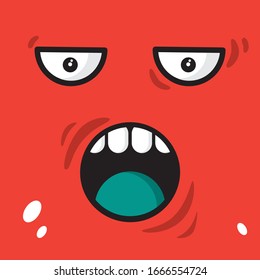 cara de monstruo rojo en todo el marco
