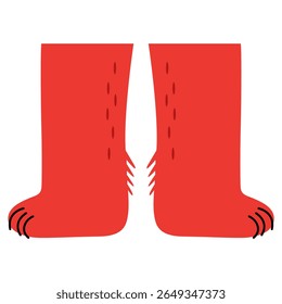 red monster leg beast creature flat color vector illustration template design