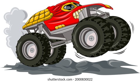 vector de ilustración del coche del camión rojo