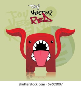 red monster vector illustration