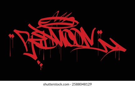 RED MOON graffiti tag style design