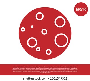 Red Moon icon isolated on white background.  Vector Illustration