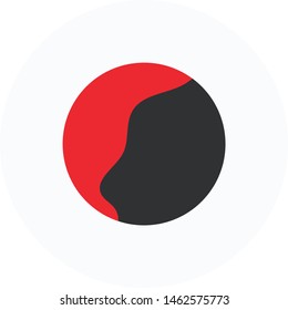 Red Moon logo, planet flat icon vector design. Great for mobile app, web design, print materials, etc.