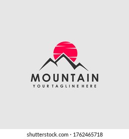 Diseño del logotipo de la montaña roja
