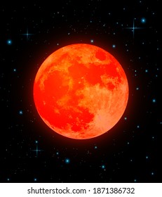 the red moon phenomenon vector illustration