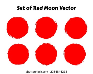 red moon vector illustration. japanese red moon abstract vector. red circle abstract vector illustration. abstract circle.