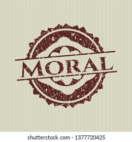 Red Moral distressed rubber grunge seal