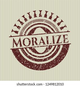 Red Moralize distress rubber grunge texture stamp