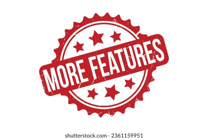 Red More Features Rubber Stamp Seal Vector