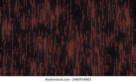 Red mosaic background in technology concept. Abstract red LED squares. Technology digital square red color background. Red pixel grid background. Vector illustration