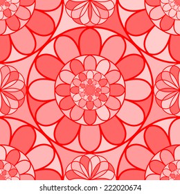 red mosaic flowers vector