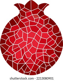 Red mosaic pomegranate isolated fruit