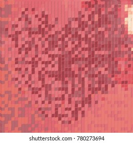 Red mosaic seamless with different ornament shapes. Monochrome background for paper, wallpaper, print, background. Stylish tile of red mosaic seamless. Ornamental