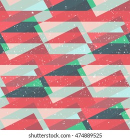 Red mosaic seamless pattern with grunge effect