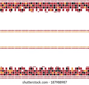 Red Mosaic Text Border