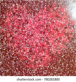 Red mosaic tile with different ornament shapes. Monochrome background for paper, wallpaper, print, background. Stylish seamless red mosaic tile. Ornamental