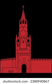 red Moscow Kremlin vector illustration