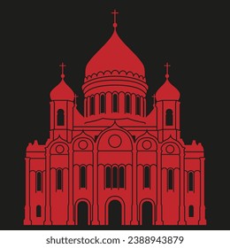 red Moscow temple vector illustration