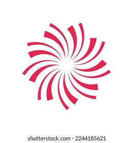 Red motion curved swirl circle vector illustration. Abstract geometric logo design.