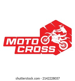 Red motocross badge logo vector