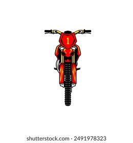 red motocross cool and elegance front view vector illustration