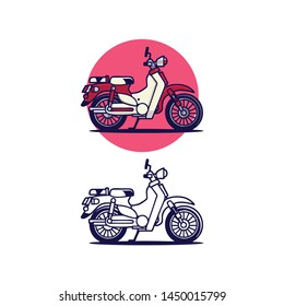 red motor classic simple design logo background 