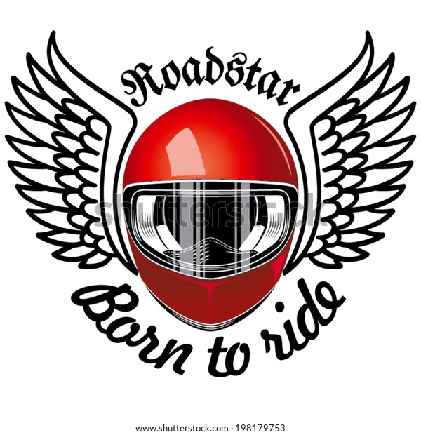 red motorbike helmet and\
wings
