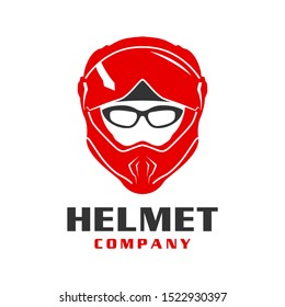 red motorcycle helmet logo design