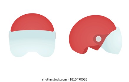 Red motorcycle helmet. vector illustration