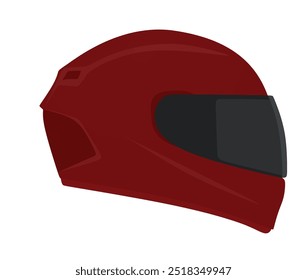 Red motorcycle helmet. vector illustration