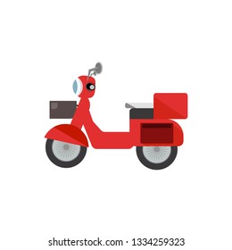 Red Motorcycle isolated on with background. Illustrator flat vector design.