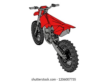 red motorcycle vector