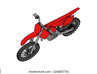 red motorcycle vector