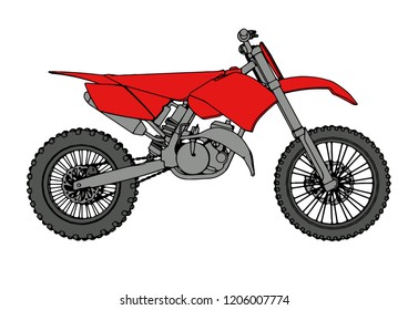 red motorcycle vector