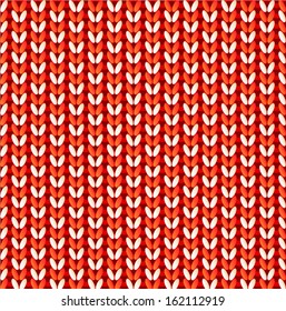 Red mottled knit vector seamless pattern