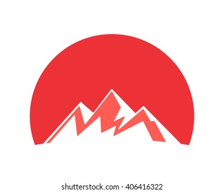 red mountain hill tip summit peak alps image icon vector