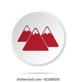 Red Mountain icon on white web button